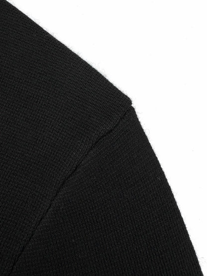 260901 New high-quality machine-woven lustrous wool sweater with fine texture and zipper closure