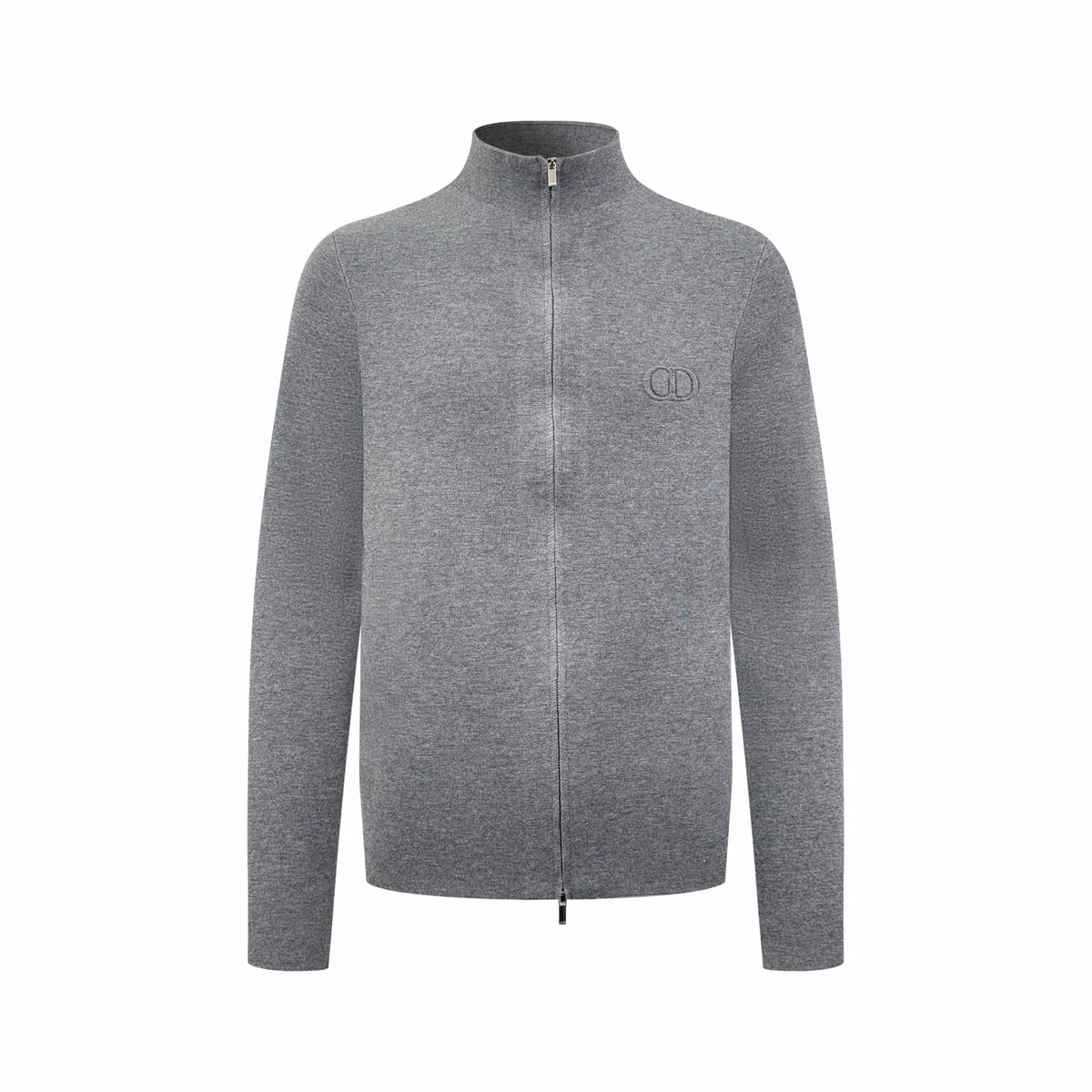 260901 New high-quality machine-woven lustrous wool sweater with fine texture and zipper closure