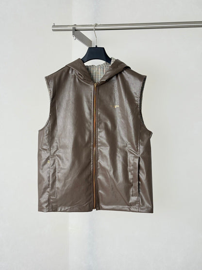 260901 New high-quality full-print leather double-sided wearable jacket