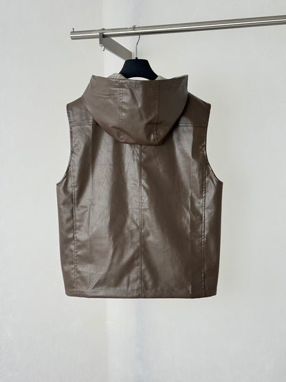 260901 New high-quality full-print leather double-sided wearable jacket