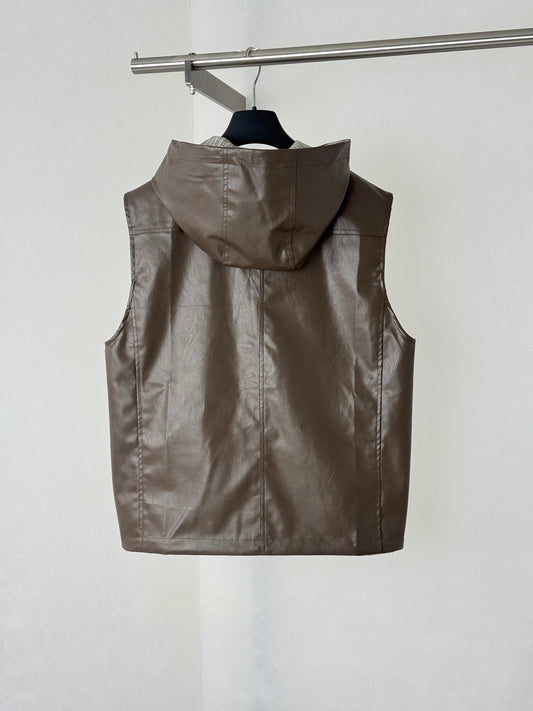 260901 New high-quality full-print leather double-sided wearable jacket