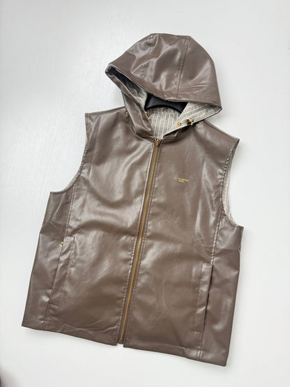 260901 New high-quality full-print leather double-sided wearable jacket