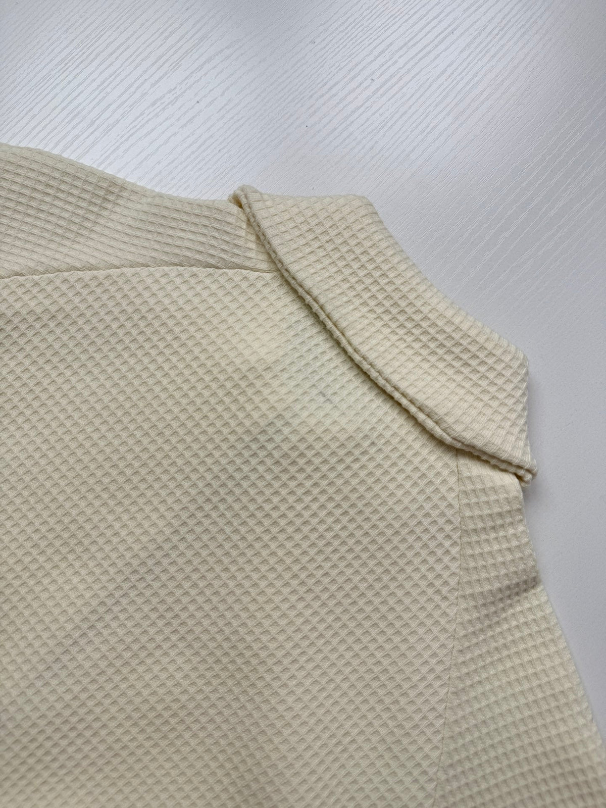 260901 New high-quality leather label logo waffle knit zipper coat