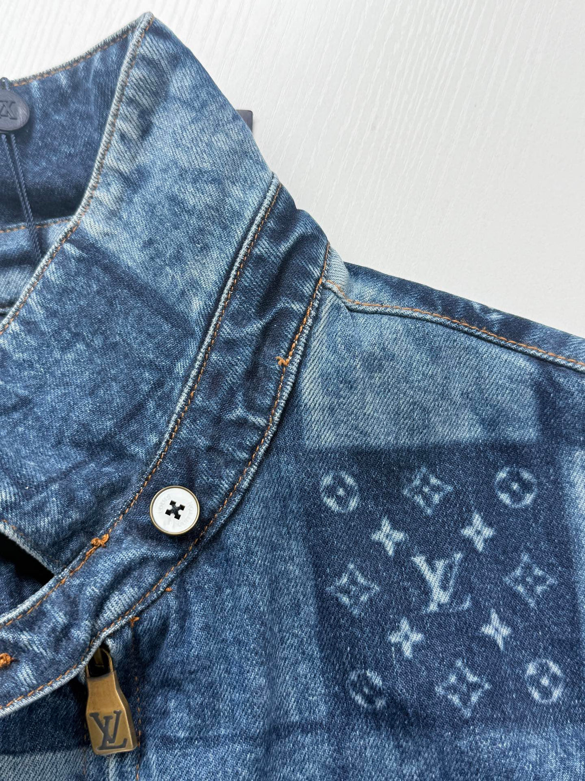 260901 New high-quality check-patterned patchwork denim zipper jacket coat