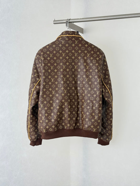 260901 New high-quality full-print vintage leather baseball jacket coat
