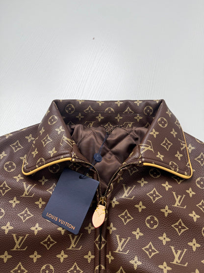 260901 New high-quality full-print vintage leather baseball jacket coat