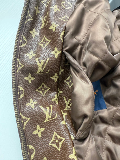 260901 New high-quality full-print vintage leather baseball jacket coat