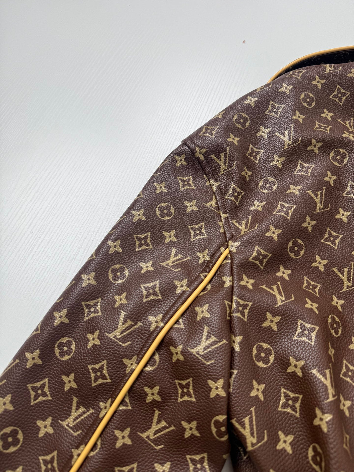 260901 New high-quality full-print vintage leather baseball jacket coat