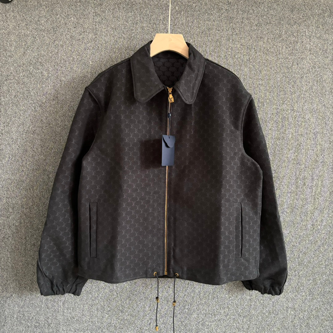 260901 New high-quality cotton blended button-down jacquard jacket with a waistband