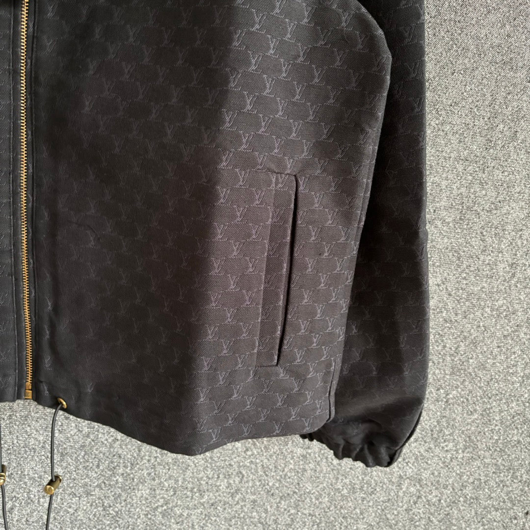 260901 New high-quality cotton blended button-down jacquard jacket with a waistband