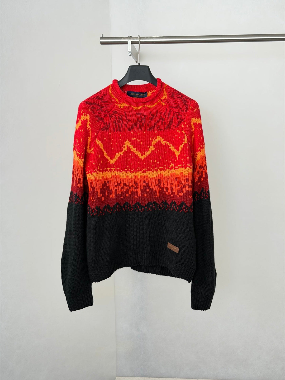 260910 New high-quality volcanic Fair Isle gradient jacquard knitted pullover sweater with a rolled collar