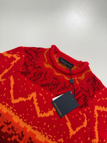 260910 New high-quality volcanic Fair Isle gradient jacquard knitted pullover sweater with a rolled collar