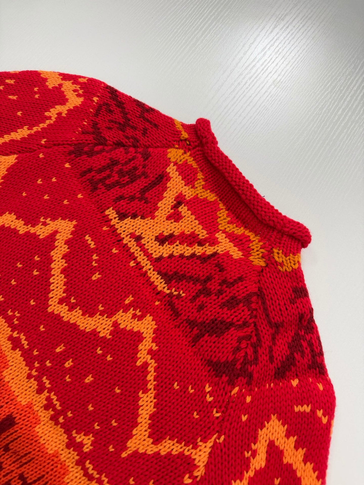 260910 New high-quality volcanic Fair Isle gradient jacquard knitted pullover sweater with a rolled collar