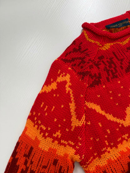 260910 New high-quality volcanic Fair Isle gradient jacquard knitted pullover sweater with a rolled collar