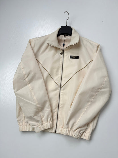 260910 New high-quality gold-stamped leather collared trainer jacket