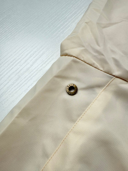 260910 New high-quality gold-stamped leather collared trainer jacket