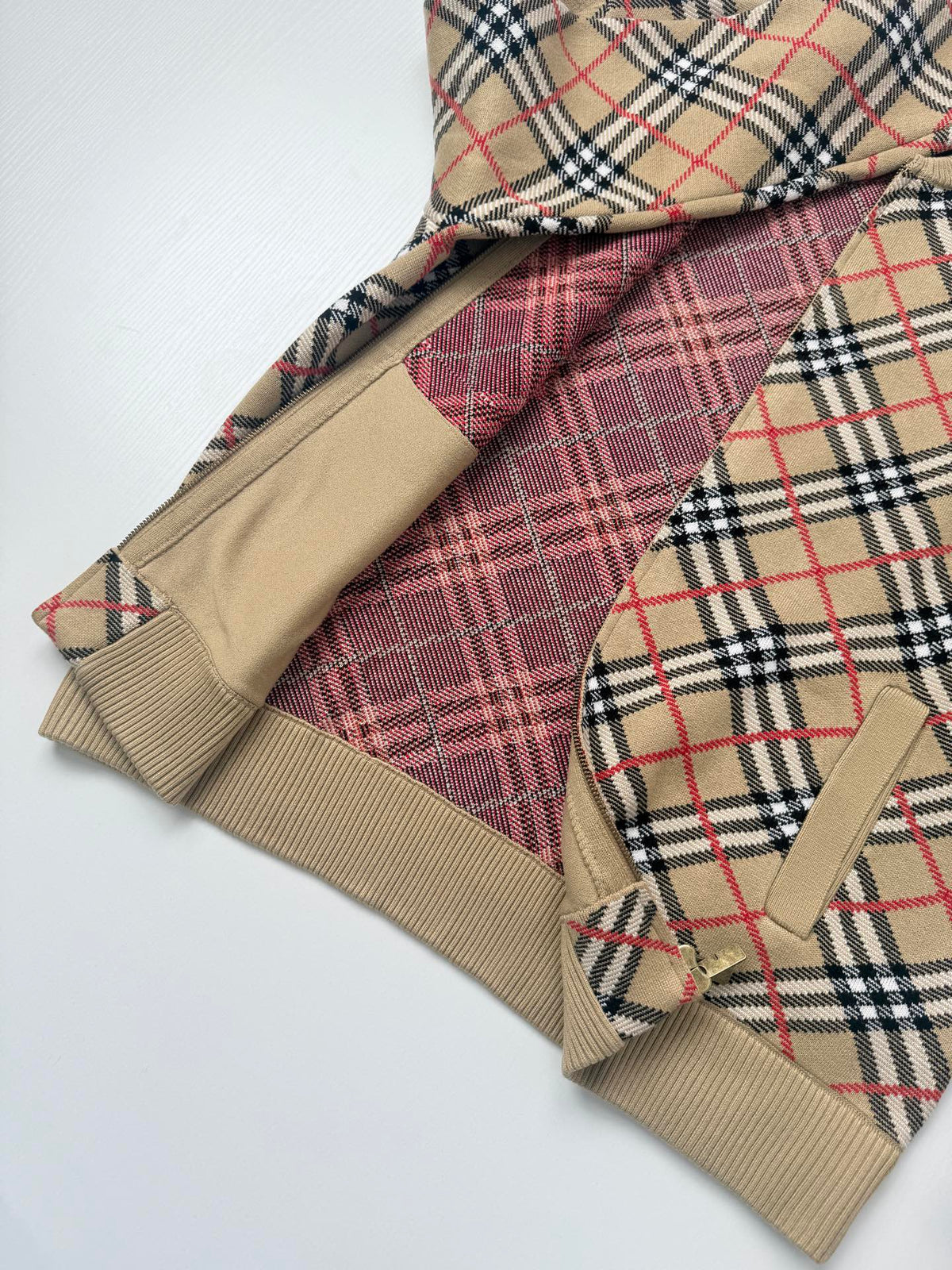 260910 New high-quality checked baseball-style knitted zipper coat with stripes