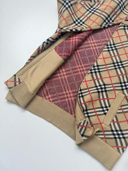 260910 New high-quality checked baseball-style knitted zipper coat with stripes