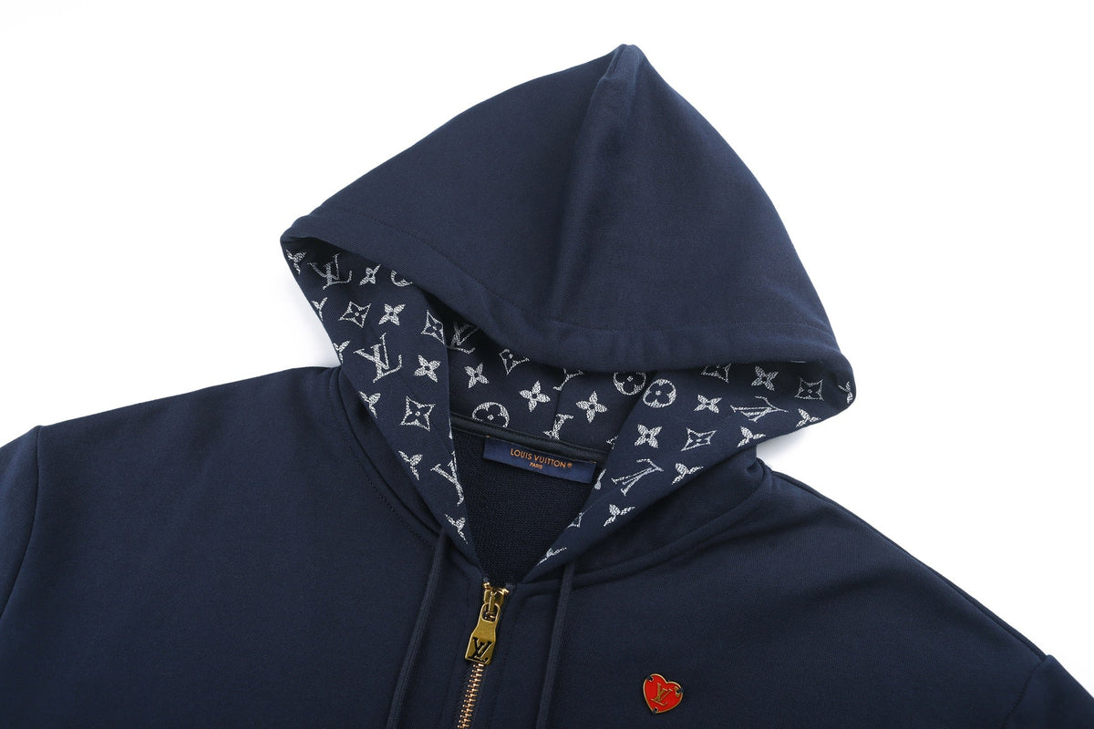 260910 New high-quality jacquard logo CVD zipper hooded sweater