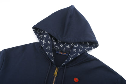 260910 New high-quality jacquard logo CVD zipper hooded sweater