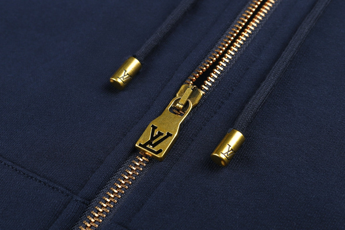 260910 New high-quality jacquard logo CVD zipper hooded sweater
