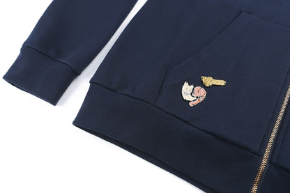 260910 New high-quality jacquard logo CVD zipper hooded sweater