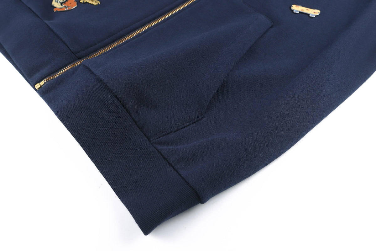 260910 New high-quality jacquard logo CVD zipper hooded sweater