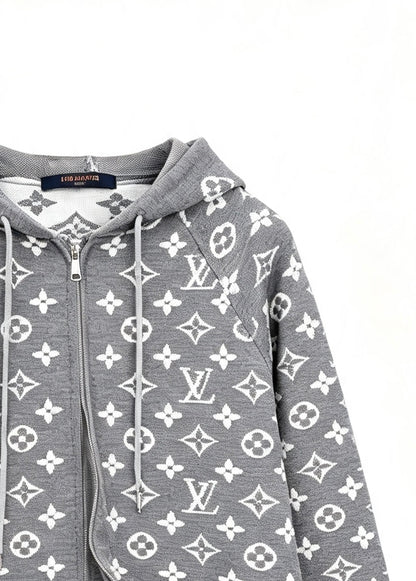 260910 New high-quality full-print jacquard wool-blend button-down knitted cardigan