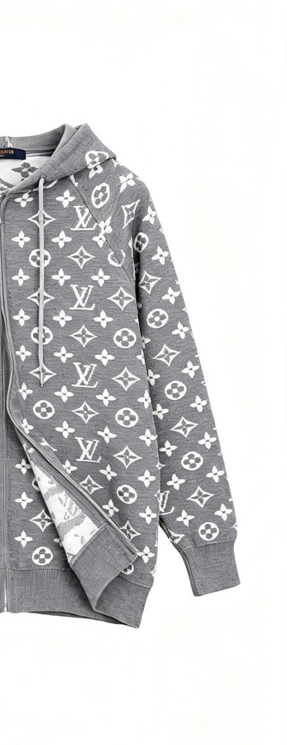 260910 New high-quality full-print jacquard wool-blend button-down knitted cardigan