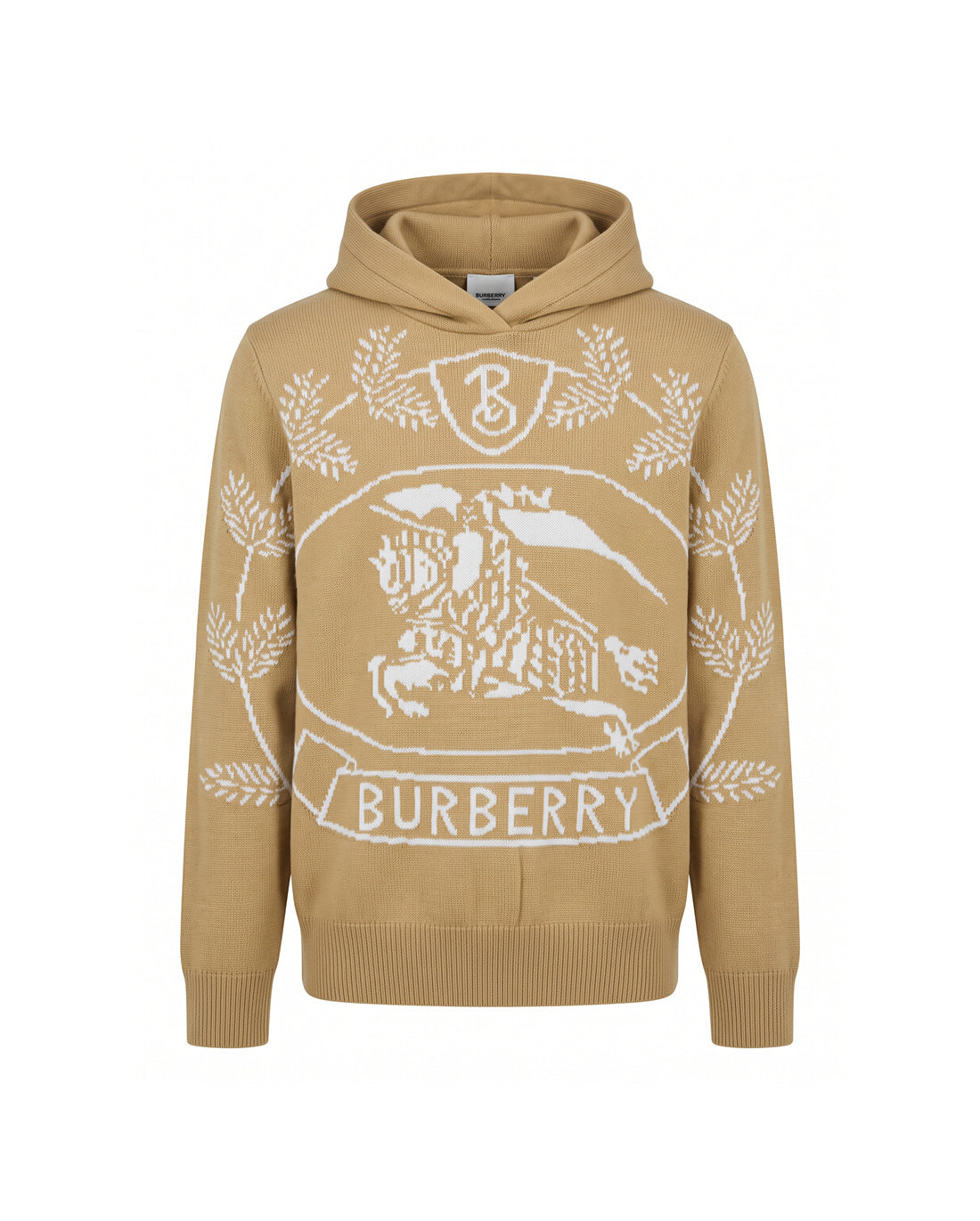 260910 New high-quality wheat-stripe jacquard knitted sweater hoodie