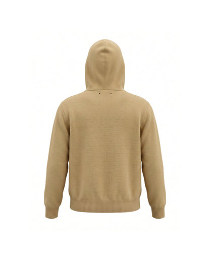 260910 New high-quality wheat-stripe jacquard knitted sweater hoodie