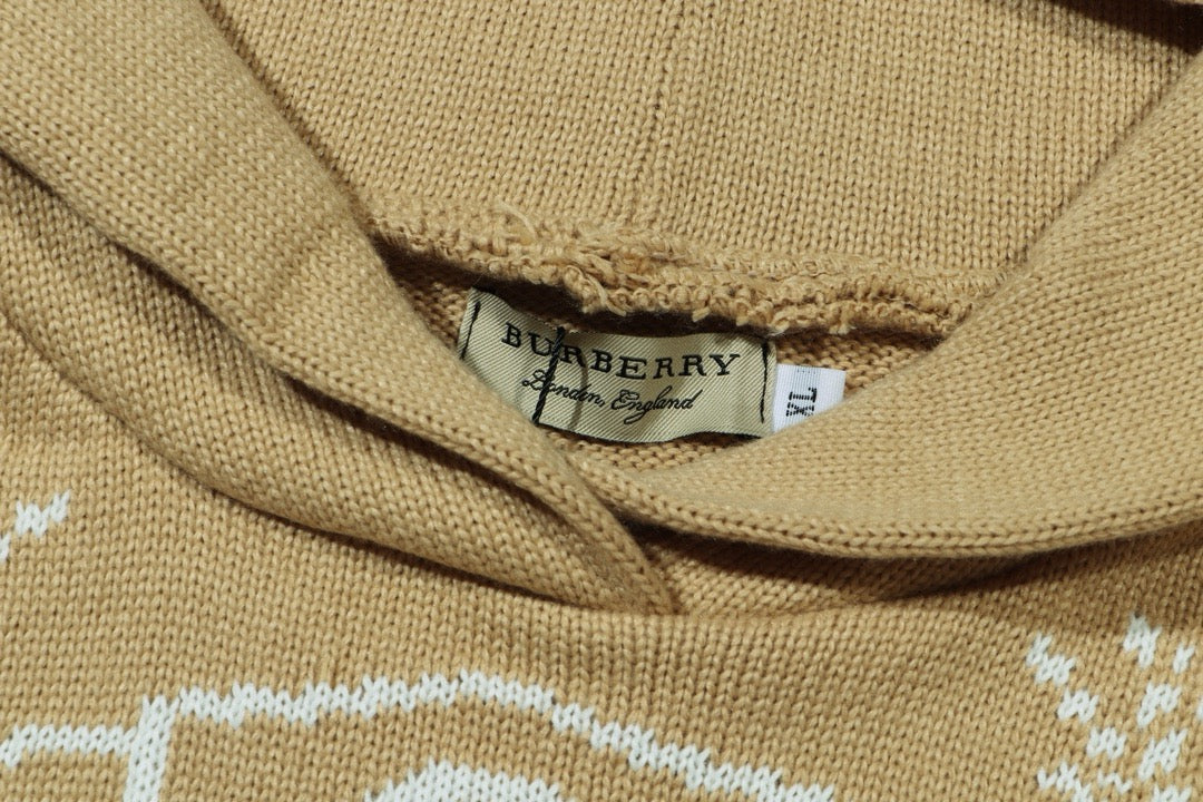 260910 New high-quality wheat-stripe jacquard knitted sweater hoodie