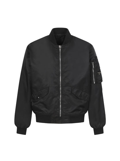 260910 New high-quality recycled nylon functional motorcycle-style zipper jacket coat