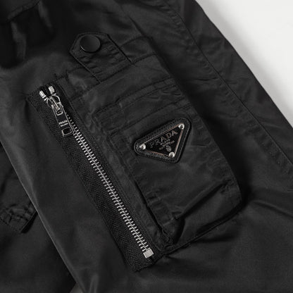 260910 New high-quality recycled nylon functional motorcycle-style zipper jacket coat