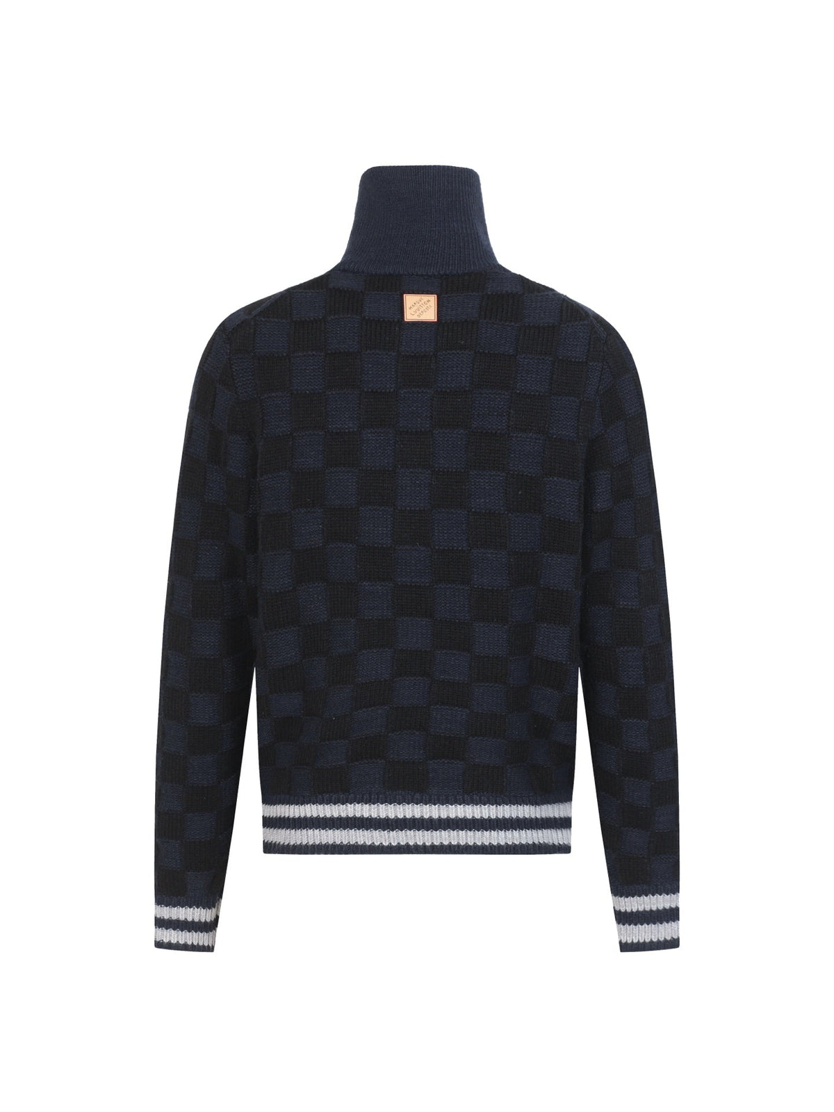 260910 New high-quality knitted crop top with contrasting ribbed checkered collar sweater