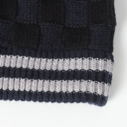 260910 New high-quality knitted crop top with contrasting ribbed checkered collar sweater