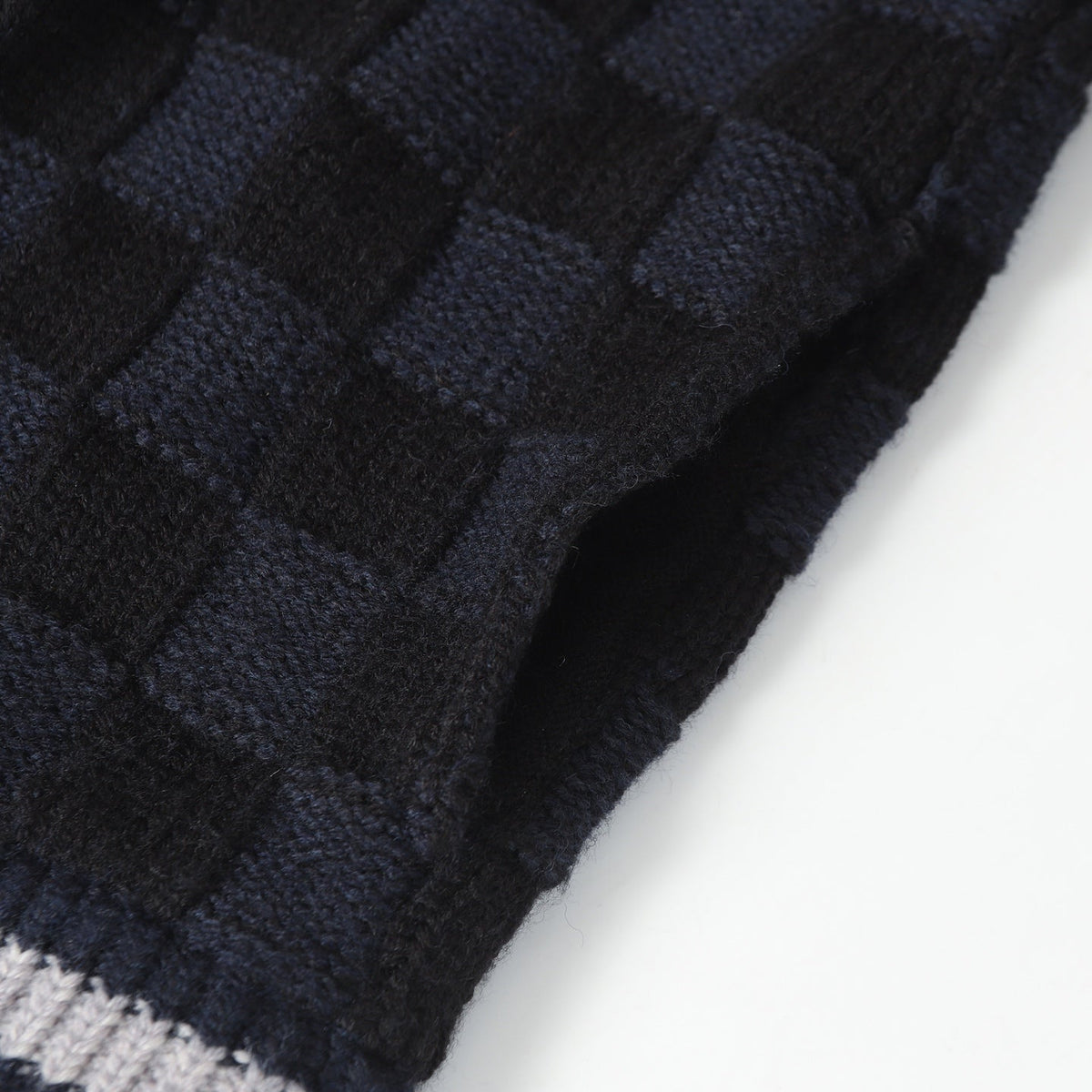 260910 New high-quality knitted crop top with contrasting ribbed checkered collar sweater