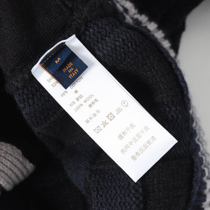260910 New high-quality knitted crop top with contrasting ribbed checkered collar sweater