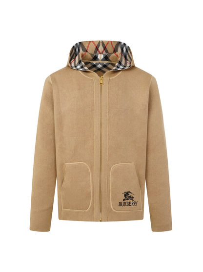 260910 New high-quality checked interlocking double-sided wearable knitted coat