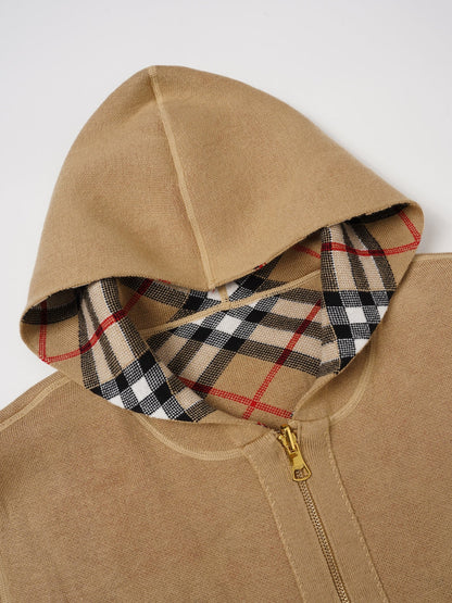 260910 New high-quality checked interlocking double-sided wearable knitted coat