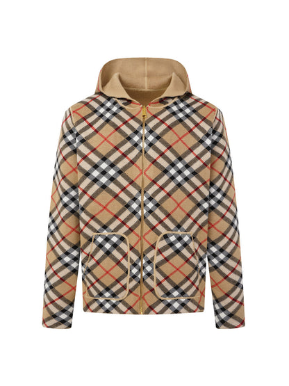 260910 New high-quality checked interlocking double-sided wearable knitted coat