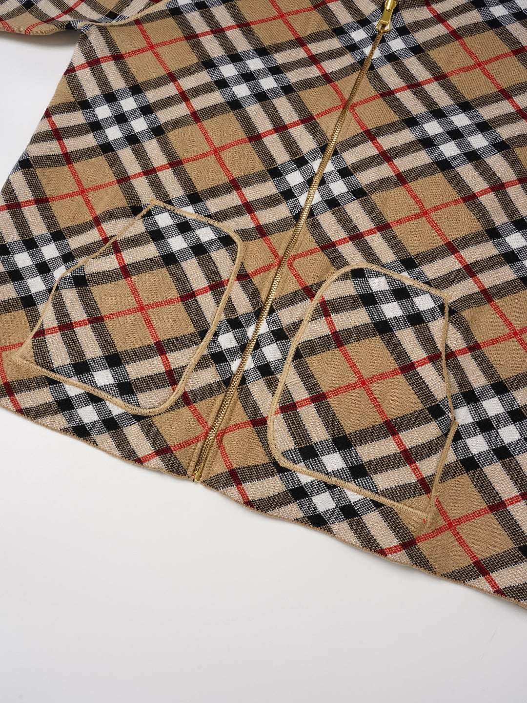260910 New high-quality checked interlocking double-sided wearable knitted coat