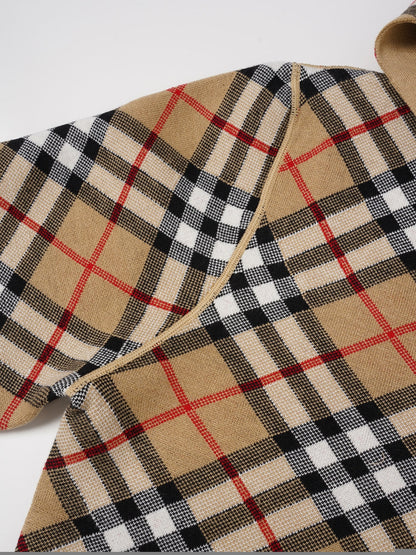 260910 New high-quality checked interlocking double-sided wearable knitted coat
