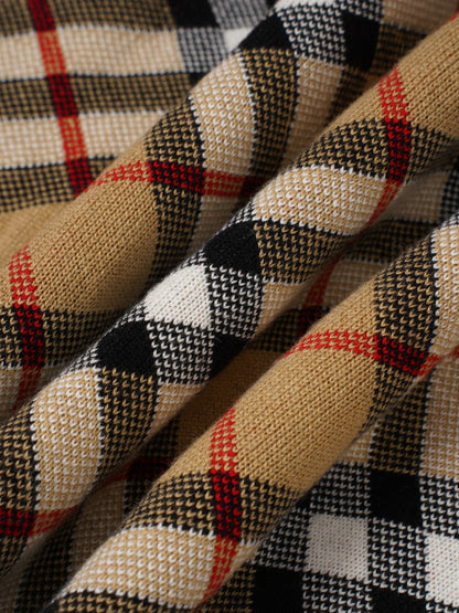 260910 New high-quality checked interlocking double-sided wearable knitted coat