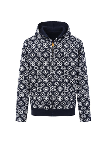 260910 New high-quality cashmere cardigan, reversible design, with zipper closure, knitted fabric outer layer