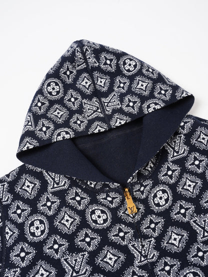 260910 New high-quality cashmere cardigan, reversible design, with zipper closure, knitted fabric outer layer