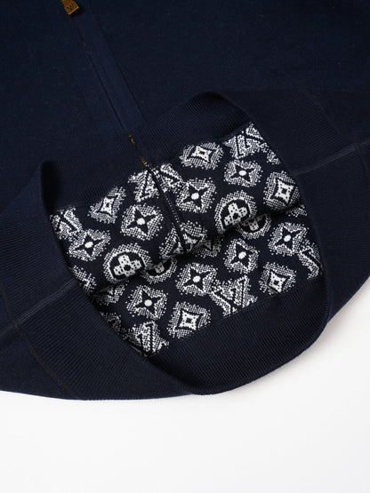 260910 New high-quality cashmere cardigan, reversible design, with zipper closure, knitted fabric outer layer