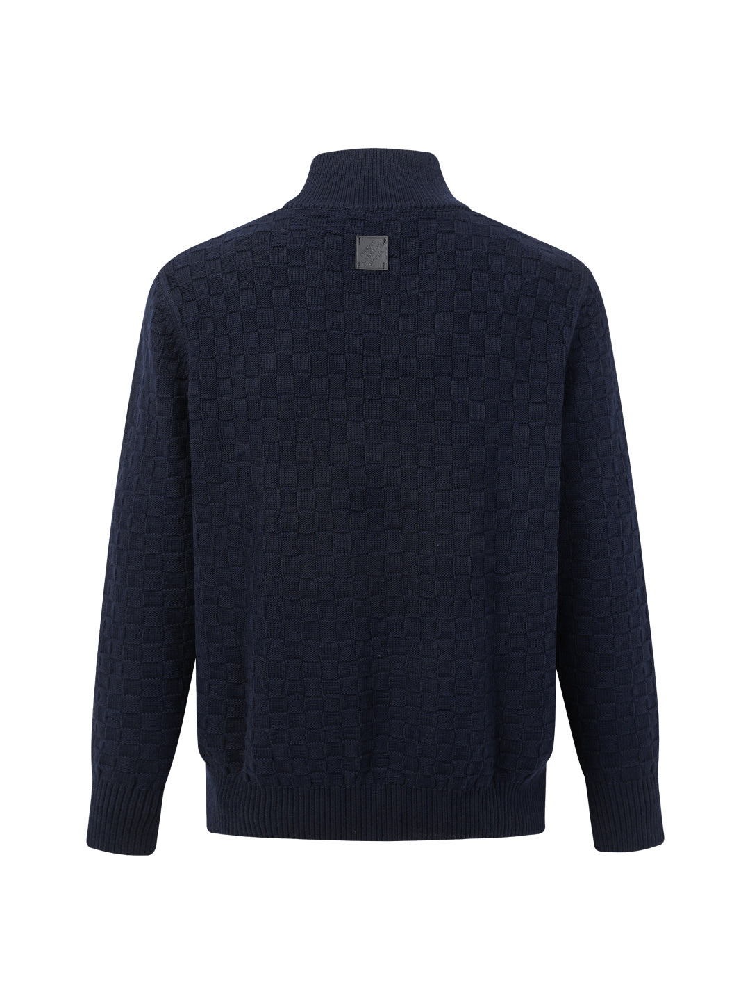 260910 New high-quality checkered half-zip high-neck sweater