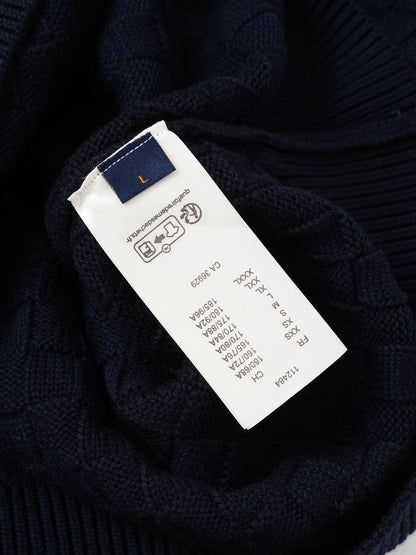 260910 New high-quality checkered half-zip high-neck sweater