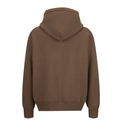 260910 New high-quality leather label pocket knitted zipper hoodie